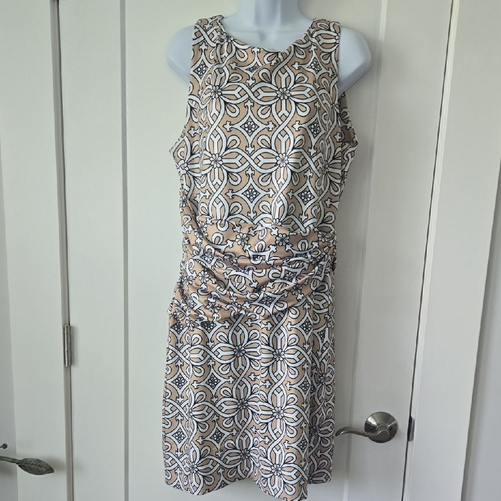 Gretchen Scott Designs Gray Black Ruched Sheath Dress